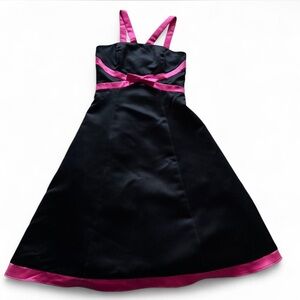 Jessica McClintock Black Dress with Pink Accents